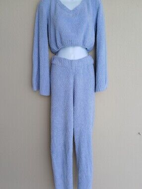 Oh Polly Cosy Collection Lounge Set Joggers And Wide Sleeve Crop Top
